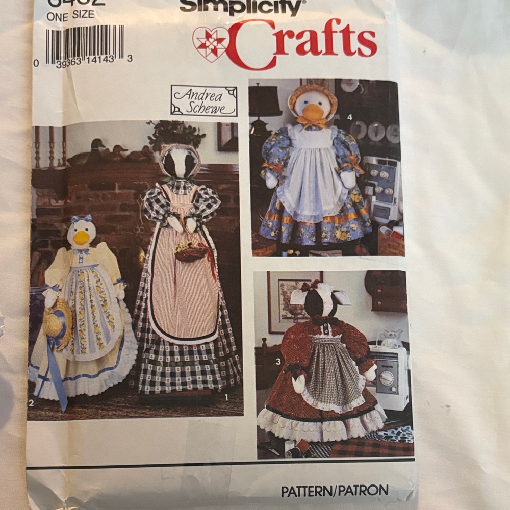 NEW Simplicity Duck Doll Sewing Pattern in Blue, Yellow, White & Brown